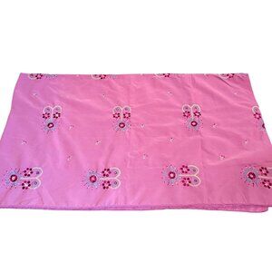 Embroidered Floral Fabric Brushed Polyester Purple Crafting Sewing 2 Yards